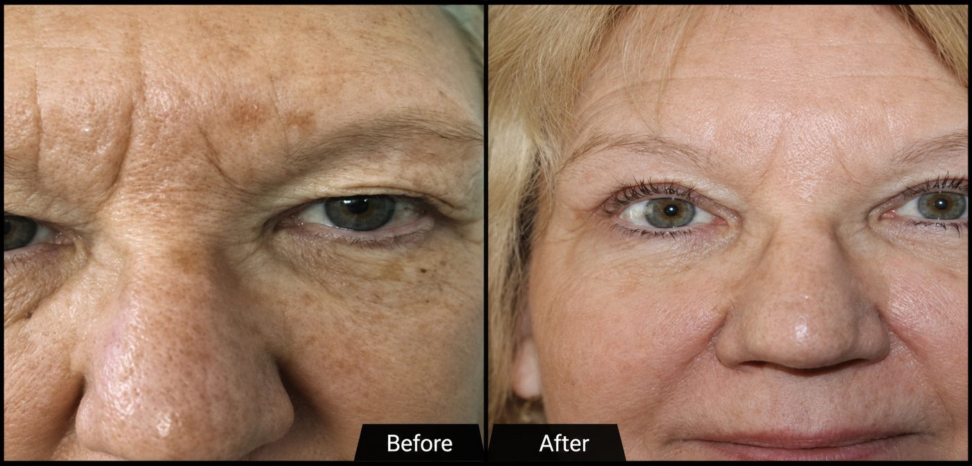 Blepharoplasty, before and after