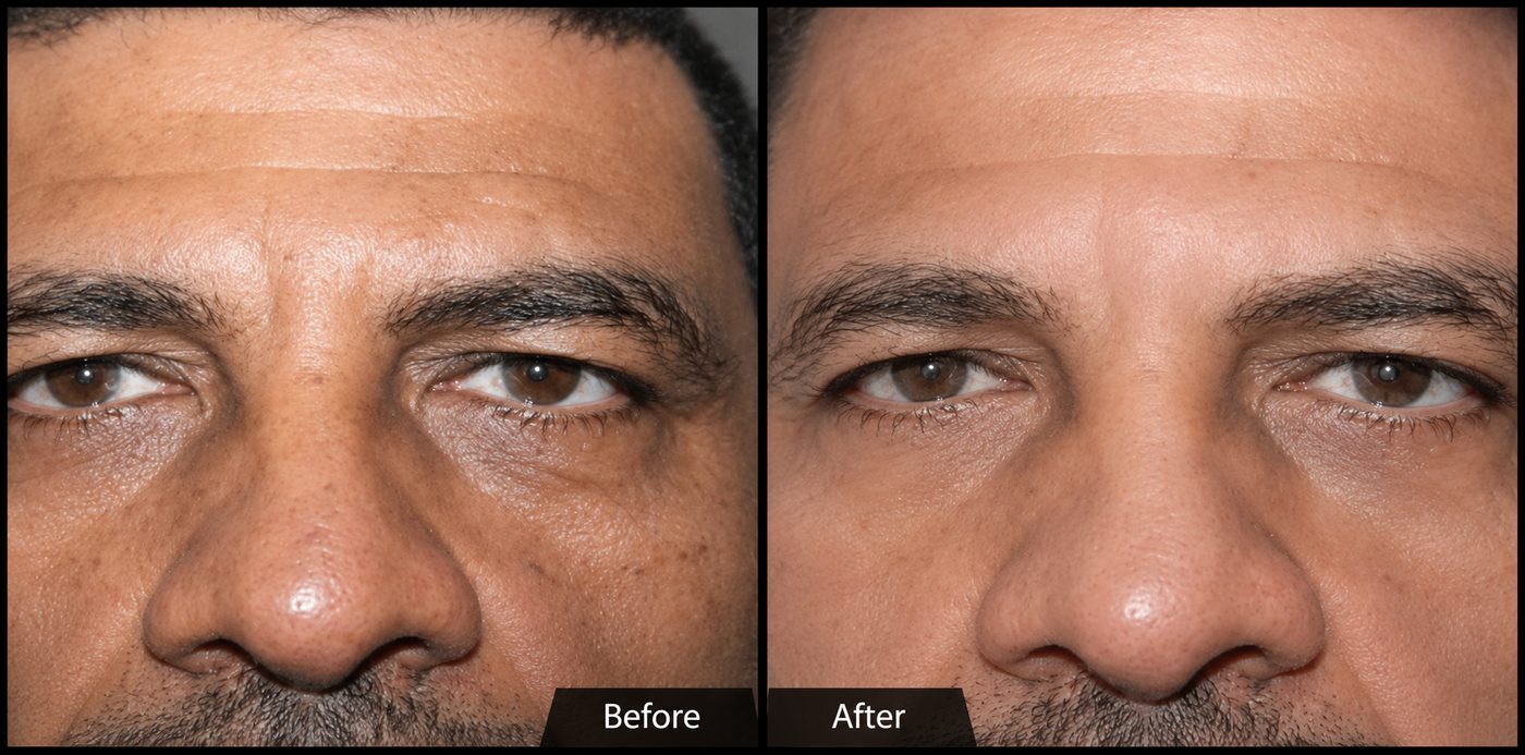 Facial trauma reconstruction, before and after
