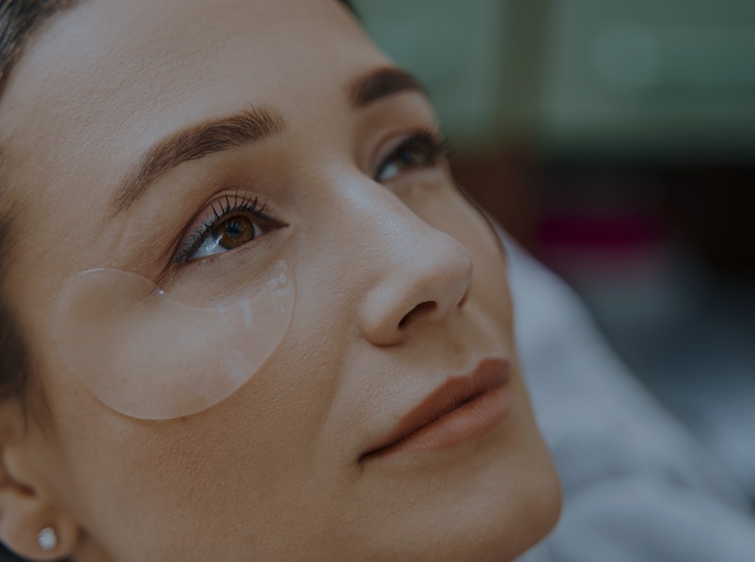 Close view of the eye area affected by eyelid ptosis